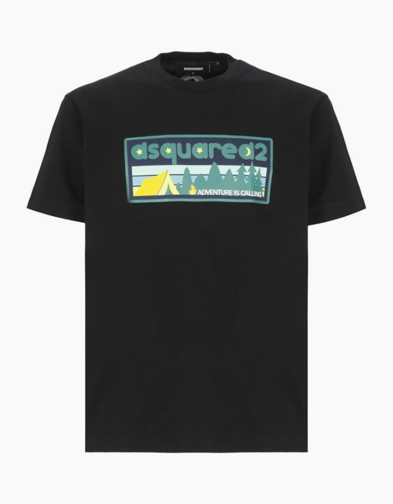 Dsquared2 Adventure Is Calling T-Shirt in Black