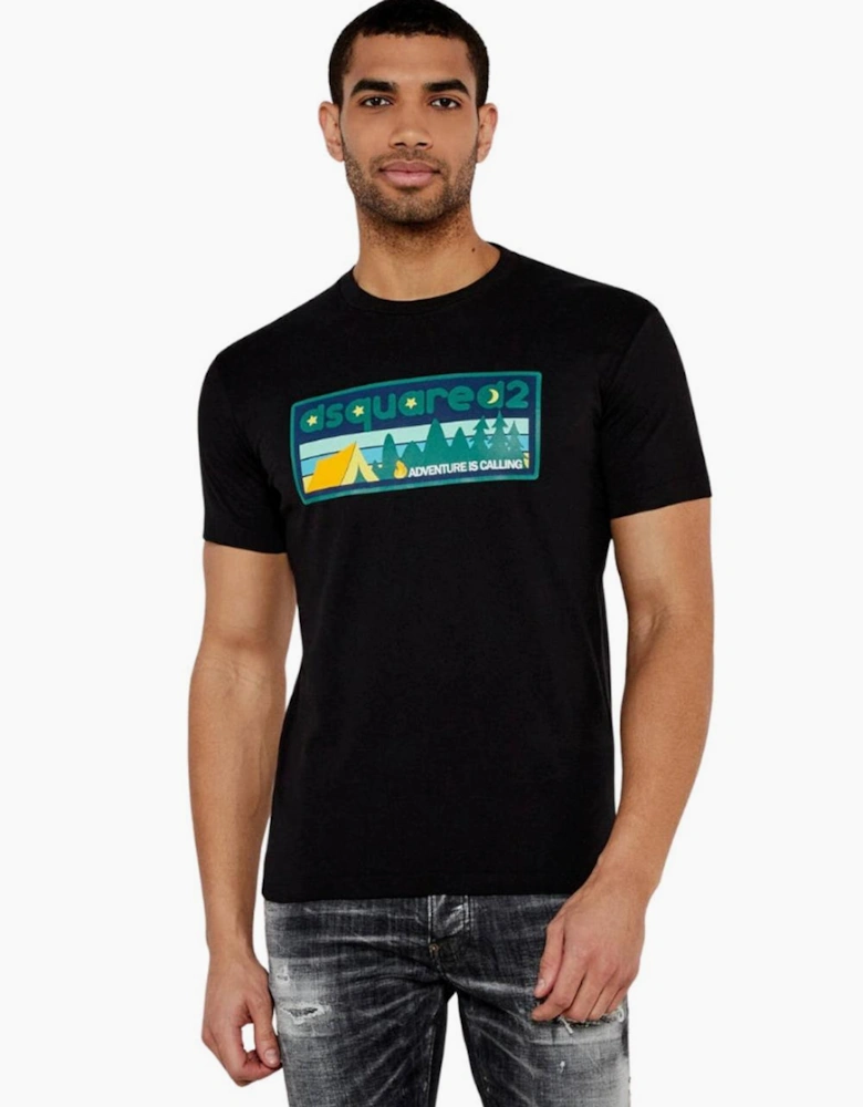 Dsquared2 Adventure Is Calling T-Shirt in Black