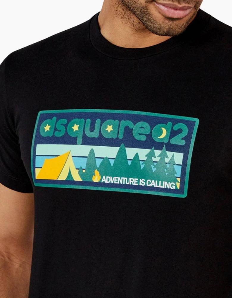 Dsquared2 Adventure Is Calling T-Shirt in Black