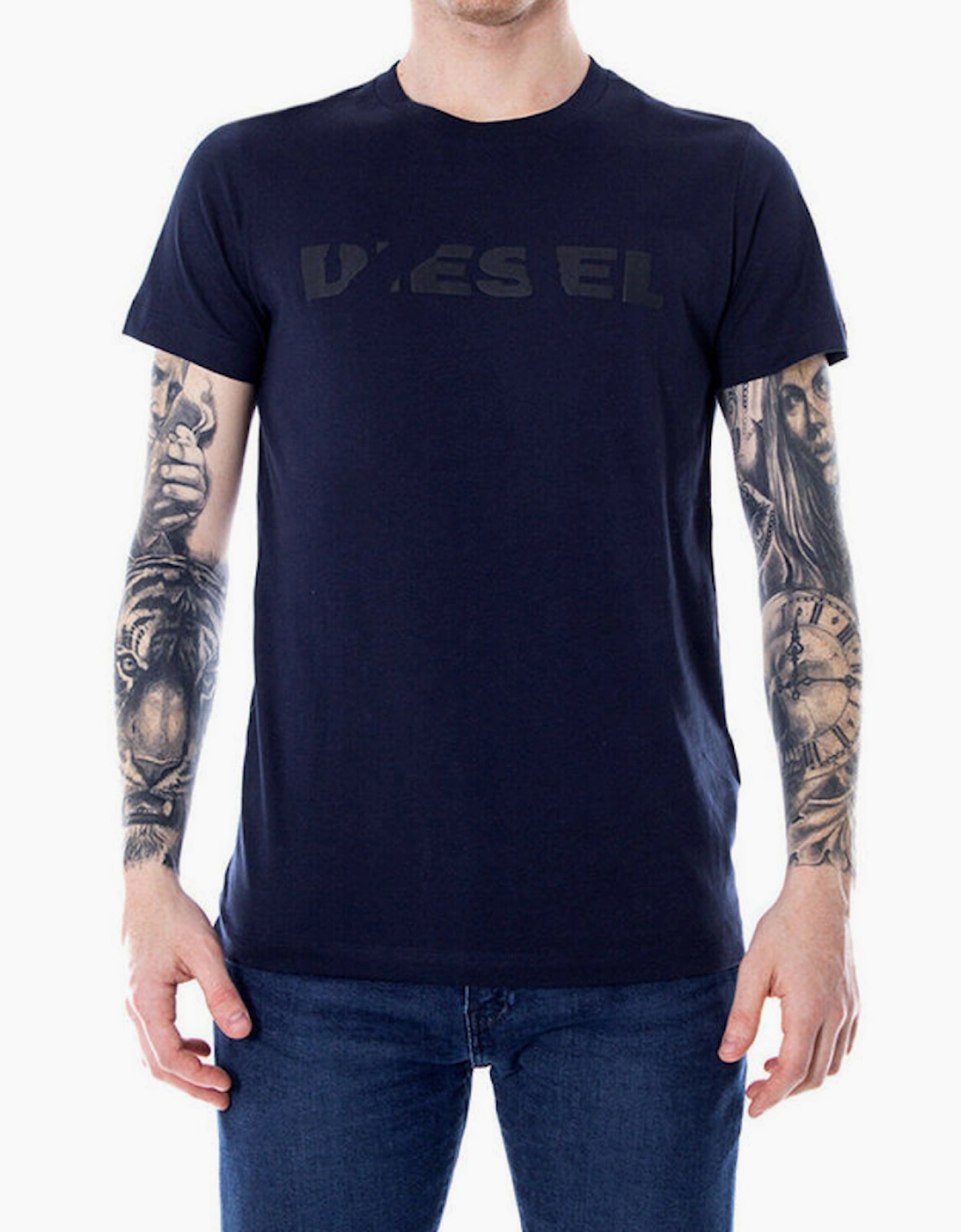 Diesel DIESEL T DIEGO BROK Mens T Shirt Cotton Tees Summer Top - Navy