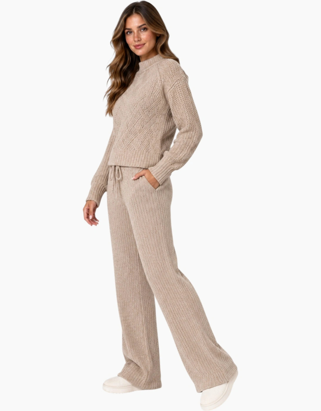 M&S Womens Kintted Loungewear Trouser Set