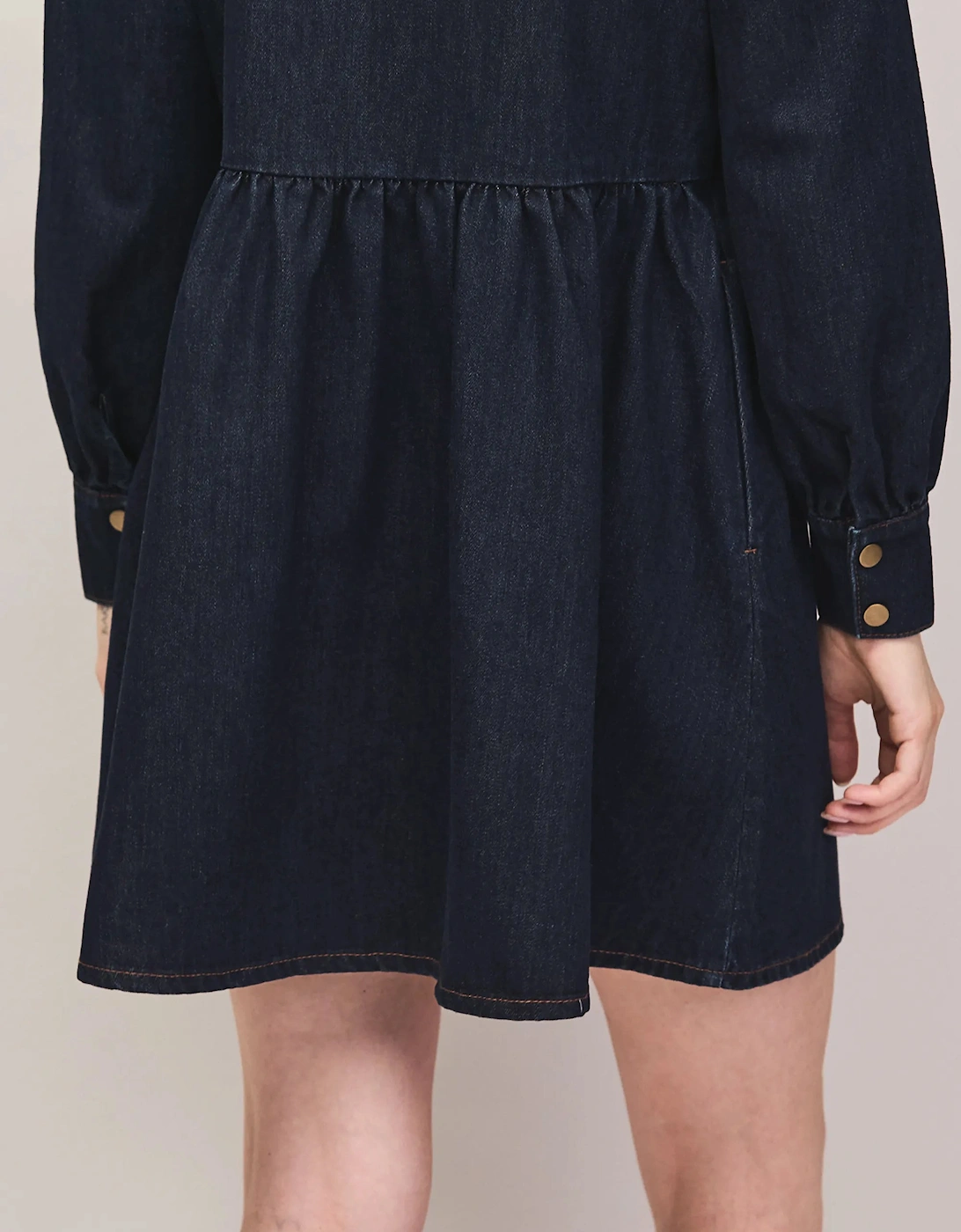 Dark Indigo Zip Front Mini Dress