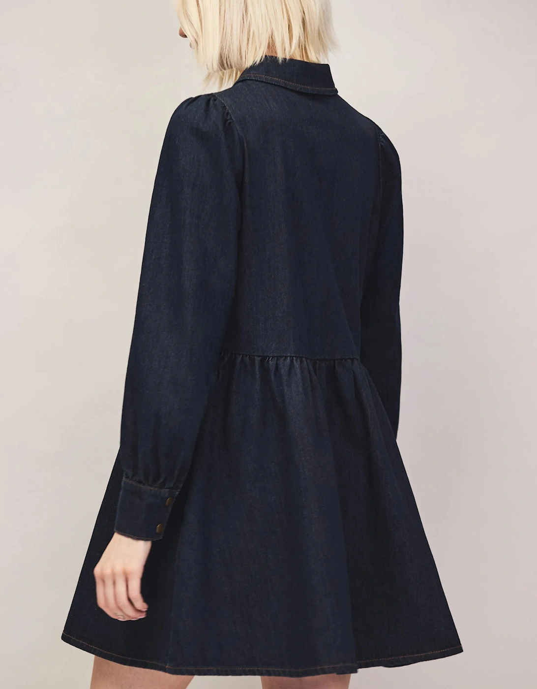 Dark Indigo Zip Front Mini Dress