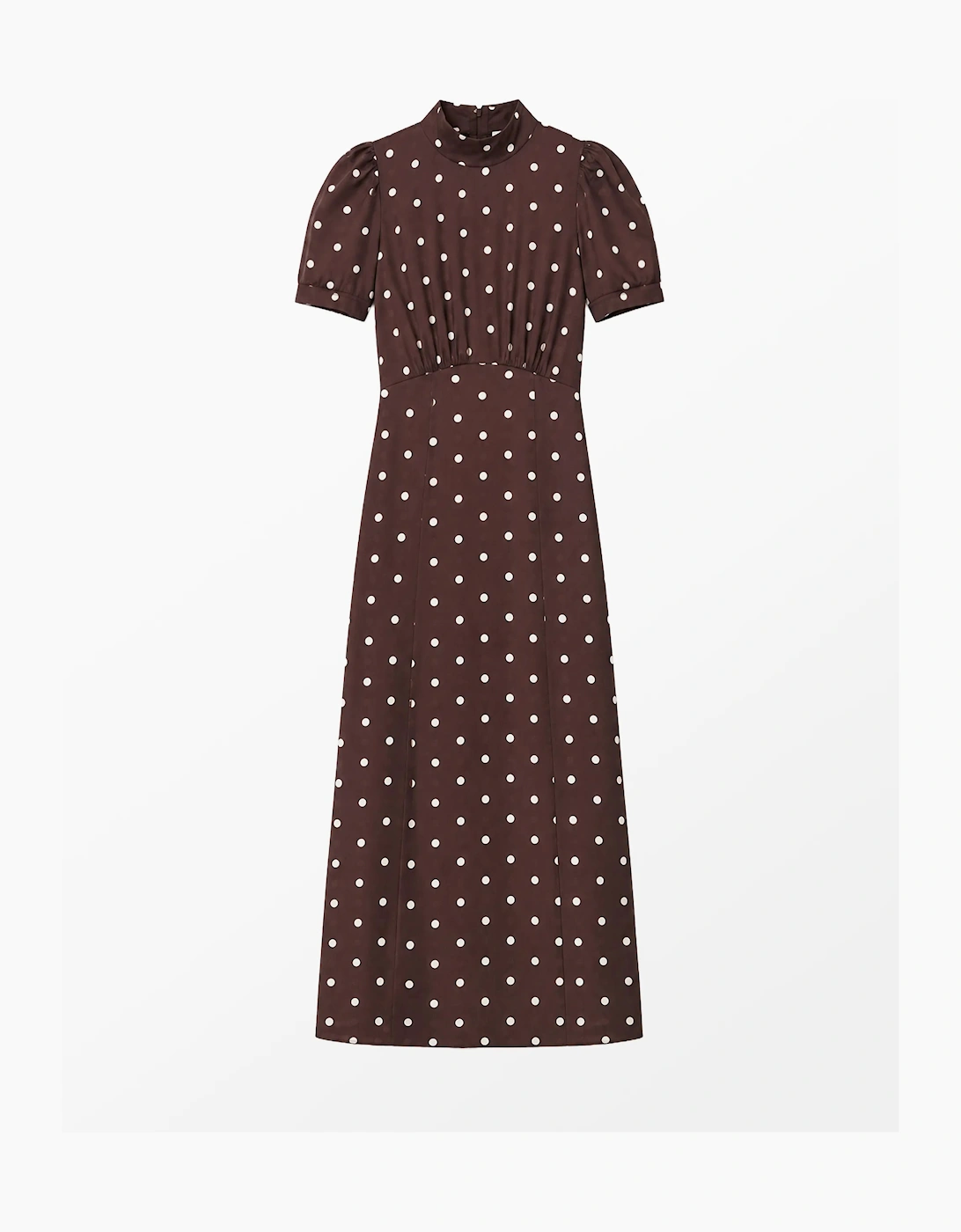 RO&ZO RO&ZO Women's Brown Polka Dot Puff Sleeve Dress