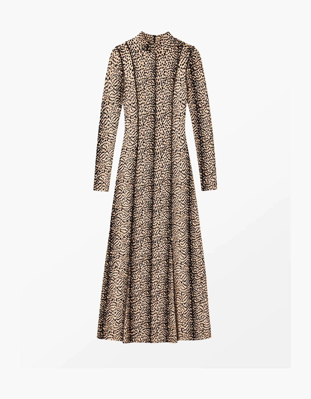Animal Print Seam Detail Midi Dress
