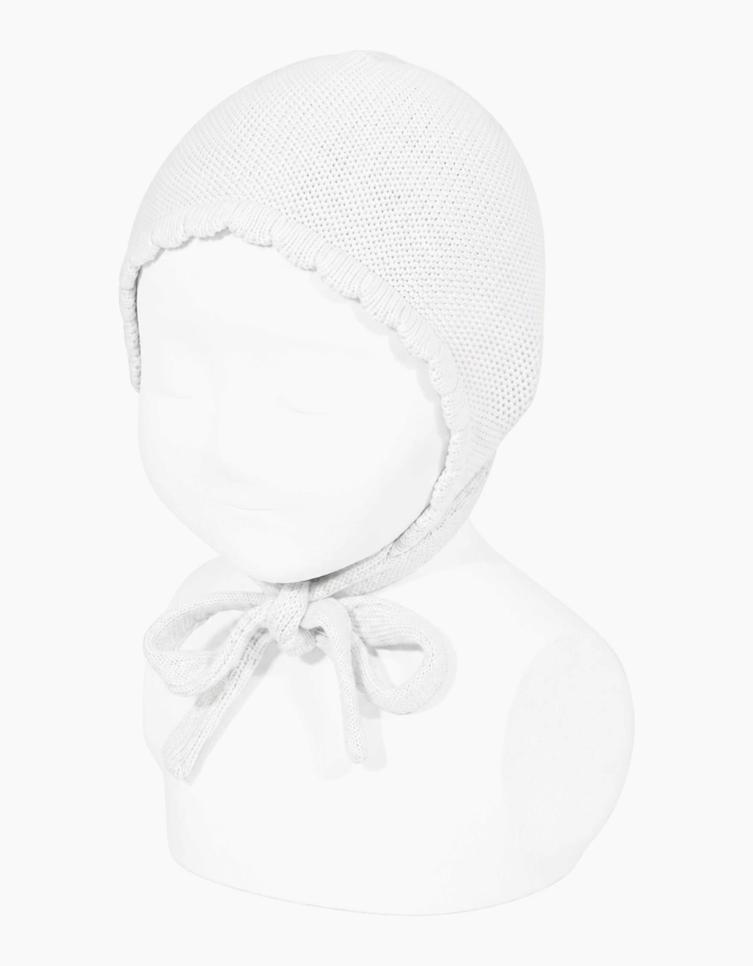 White 200 Knit Tie Bonnet