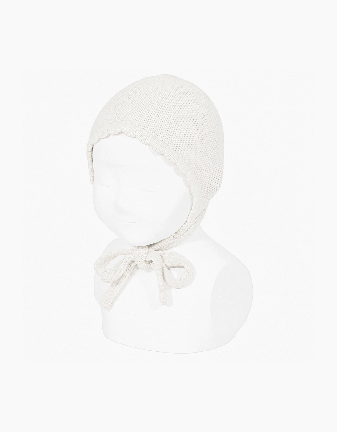Ivory 202 Knit Tie Bonnet