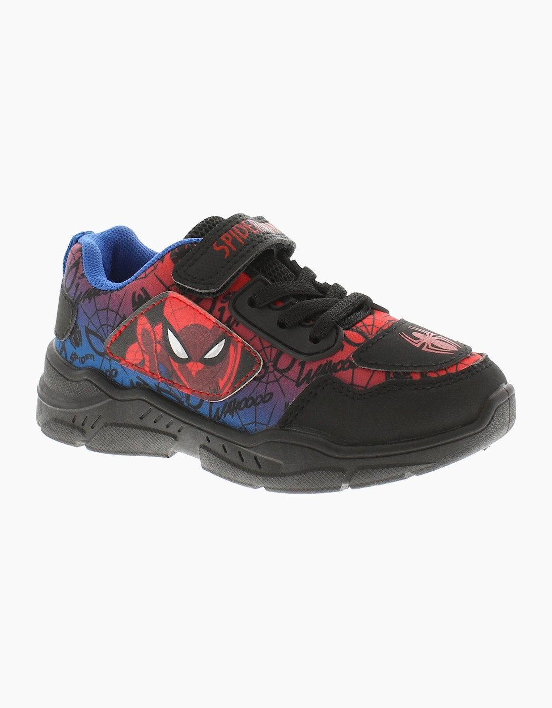 Spiderman Boy's Spiderman Younger Boys Trainers Duplo Touch Fastening black red blue UK Size