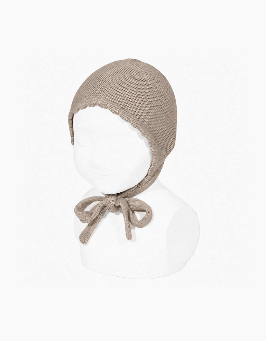 Brown 316 Knit Tie Bonnet