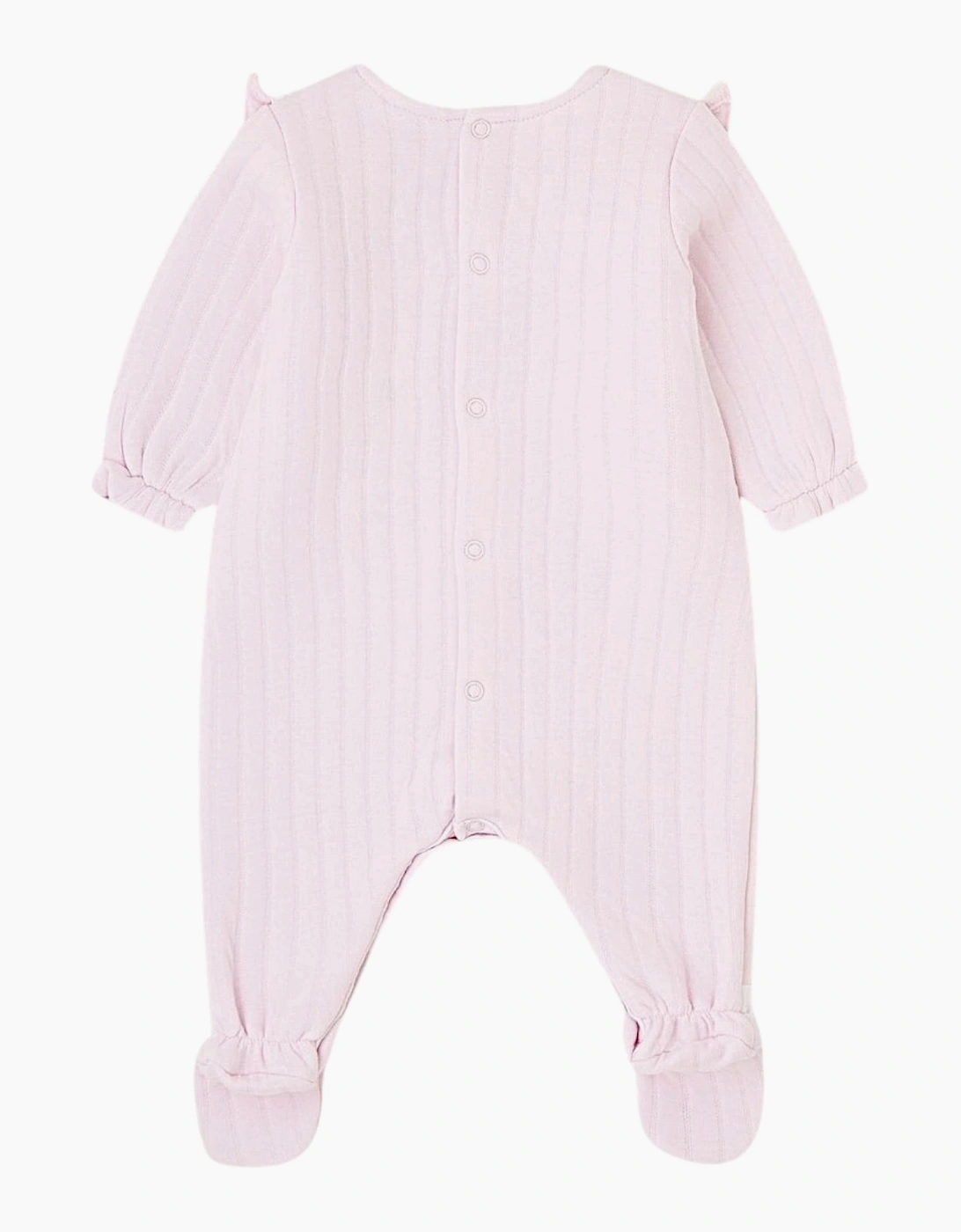 Girls Pale Pink Cotton Babygrow