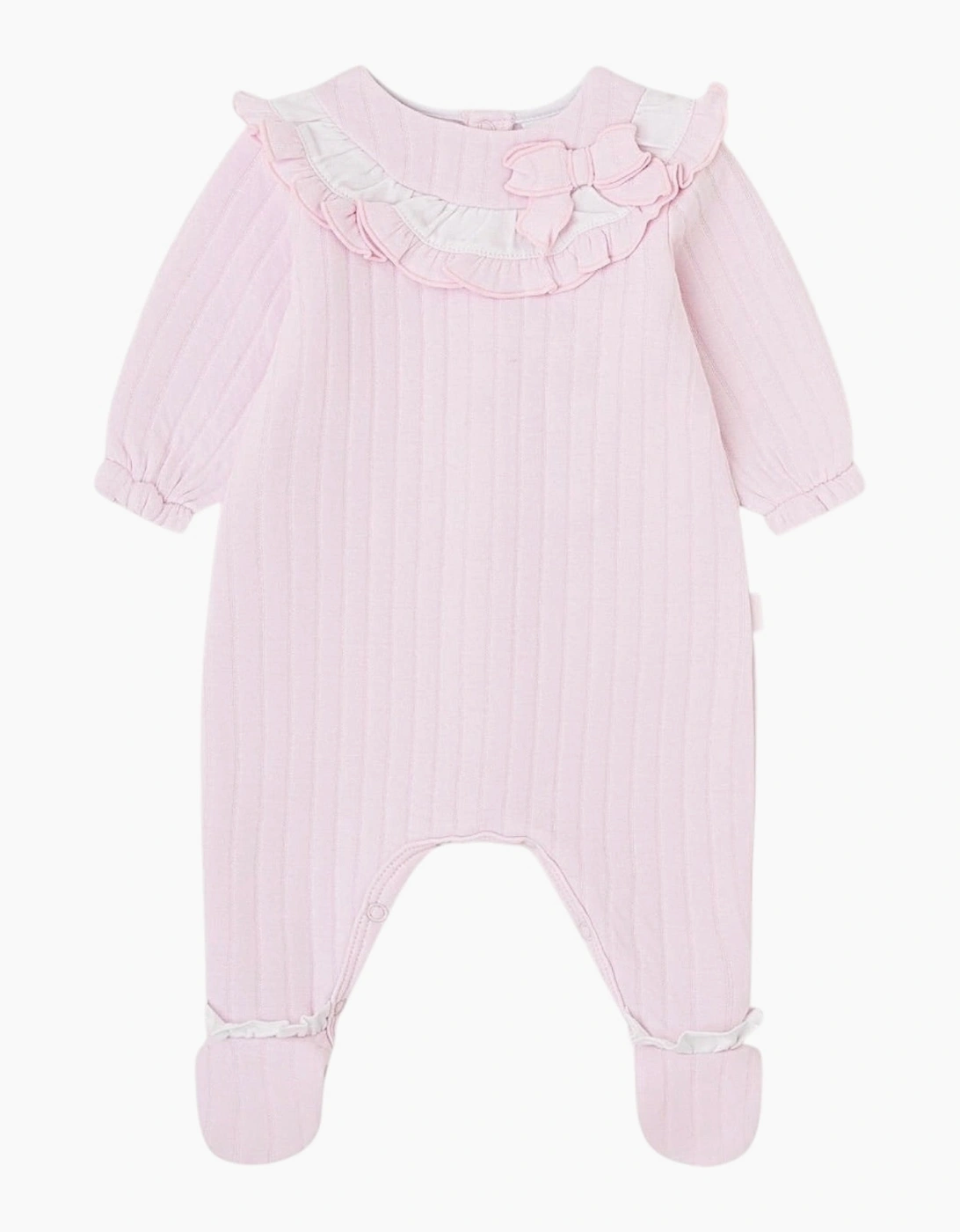 Girls Pale Pink Cotton Babygrow
