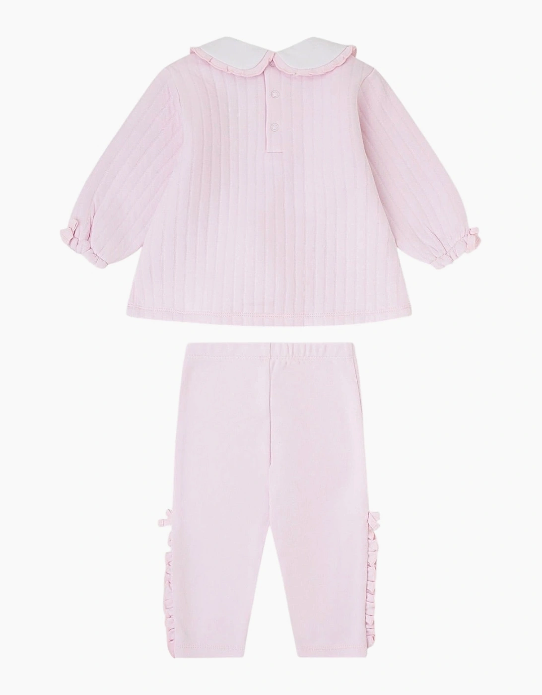 Girls Pale Pink Collared Legging Set
