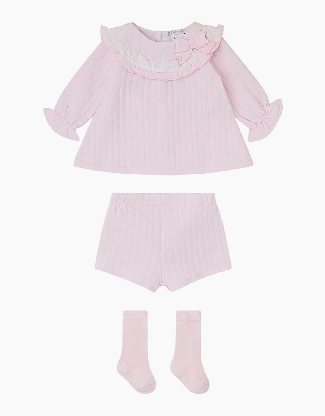 Girls Pale Pink Jam Pant Set with Socks