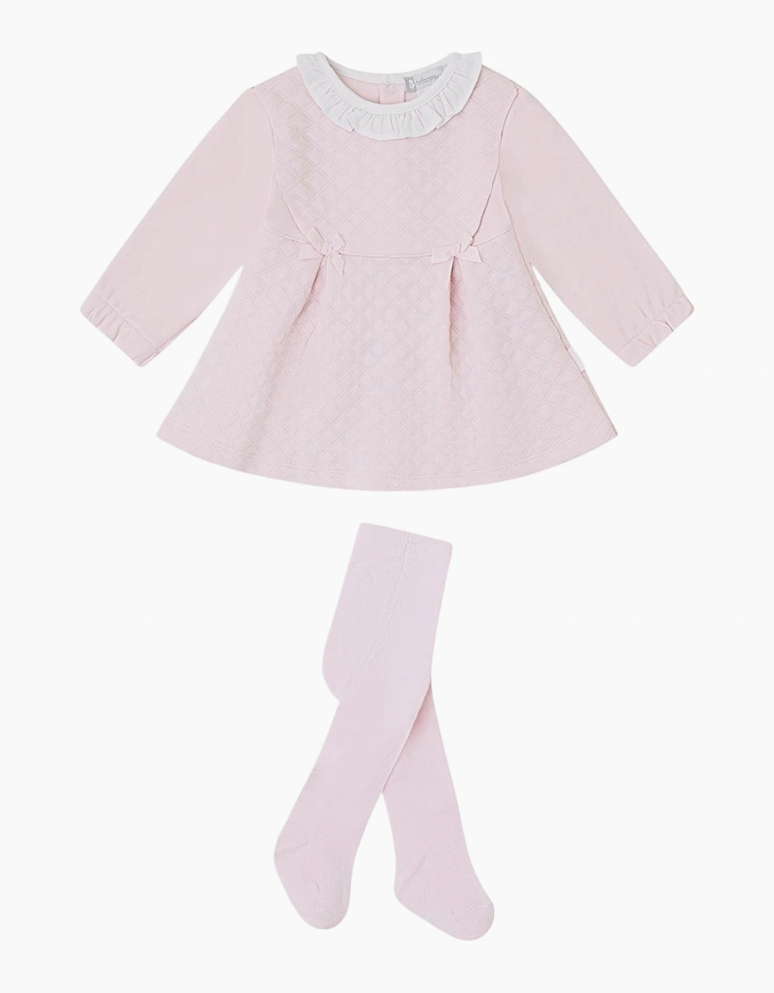 Girls Pale Pink Dress with Tights