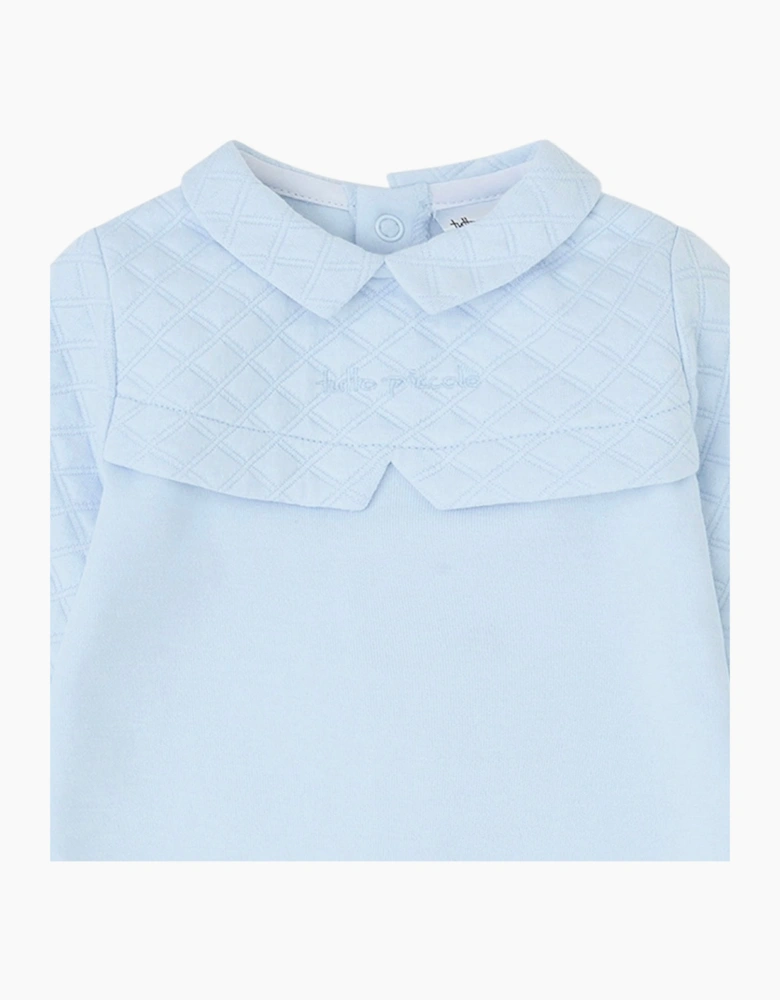 Boys Pale Blue Cotton Babygrow