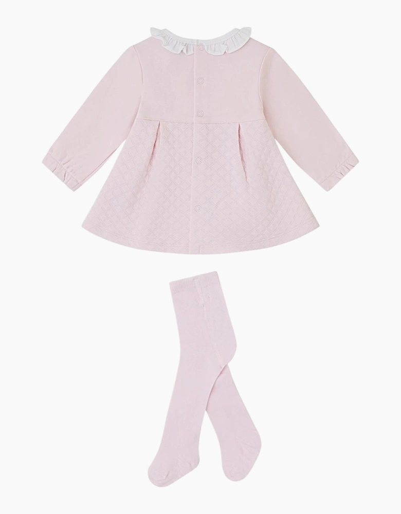 Girls Pale Pink Dress with Tights