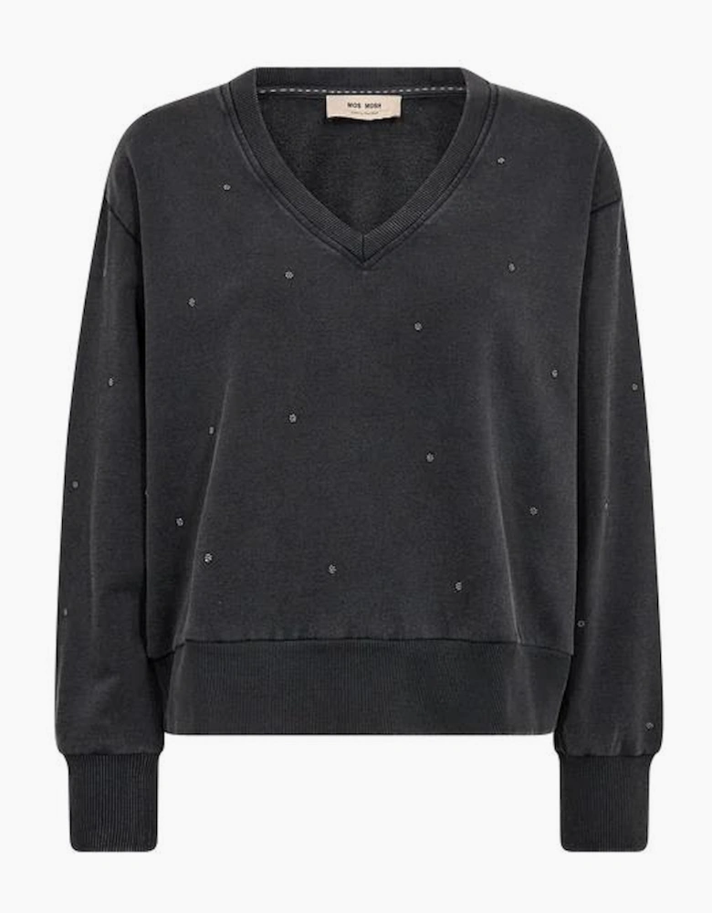 Cosette v neck sweatshirt in thunderstorm