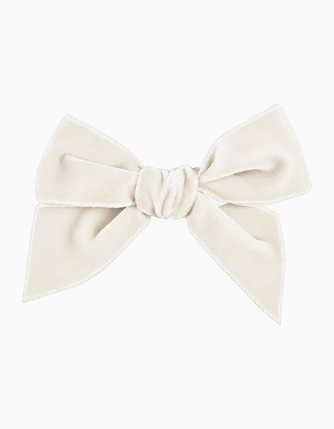 Girls Cream Velvet 10cm Bow Clip