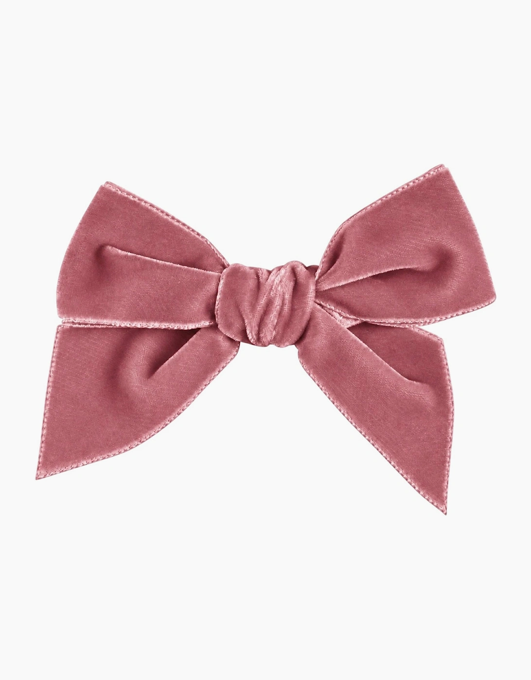 Girls Rose Pink Velvet 10cm Bow Clip