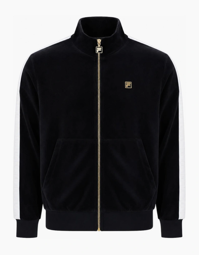 Fila Gold Bosco Velour Track Top Jacket Black