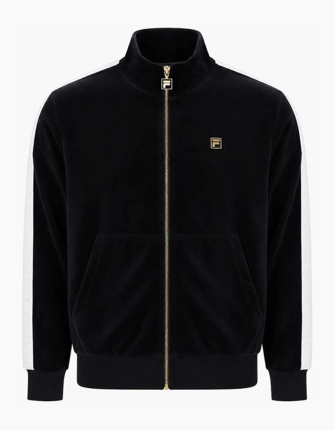 Fila Gold Bosco Velour Track Top Jacket Black