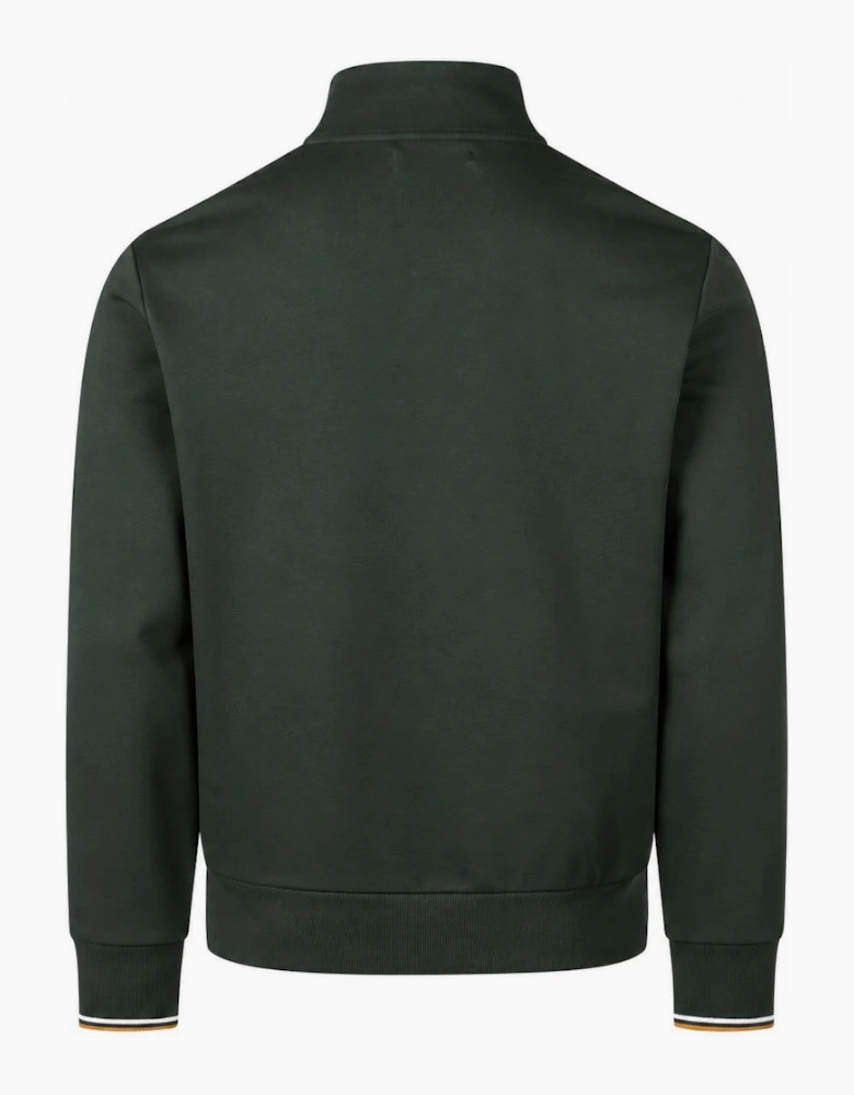 Fred Perry Half Zip Sweatshirt Night Green/Dusky Blue/Dark Caramel