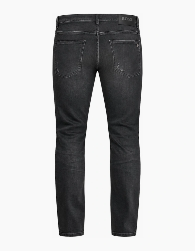 BOSS Delaware Distressed Soft Motion Slim fit Jeans Dark Grey