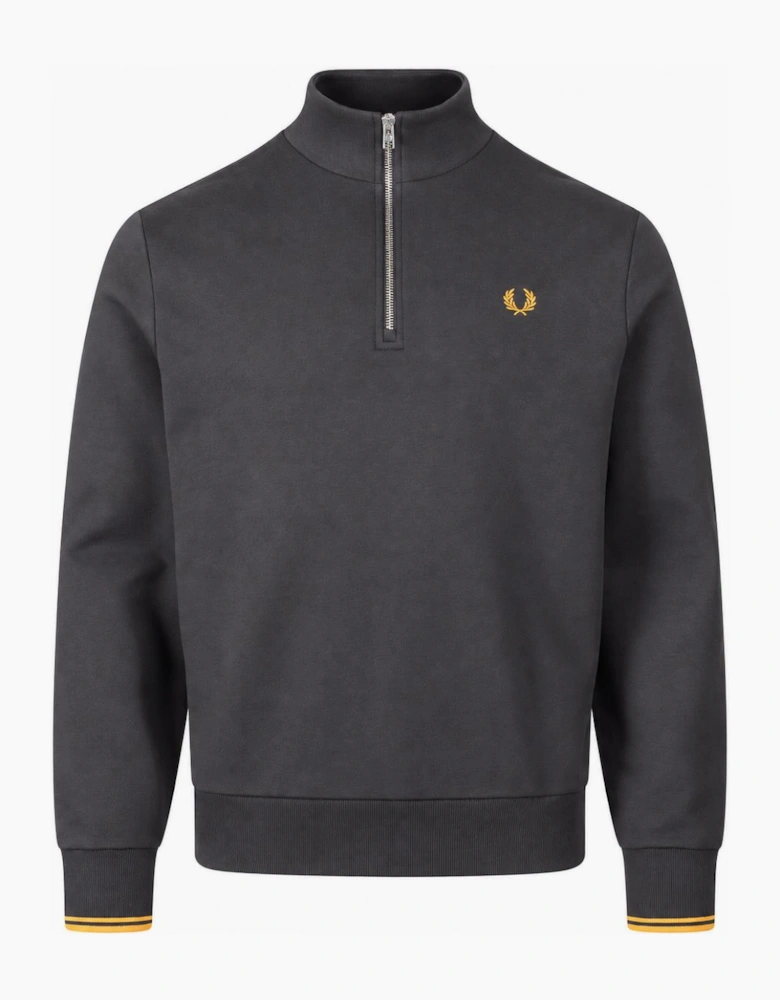Fred Perry Half Zip Sweatshirt Anchor Grey/Golden