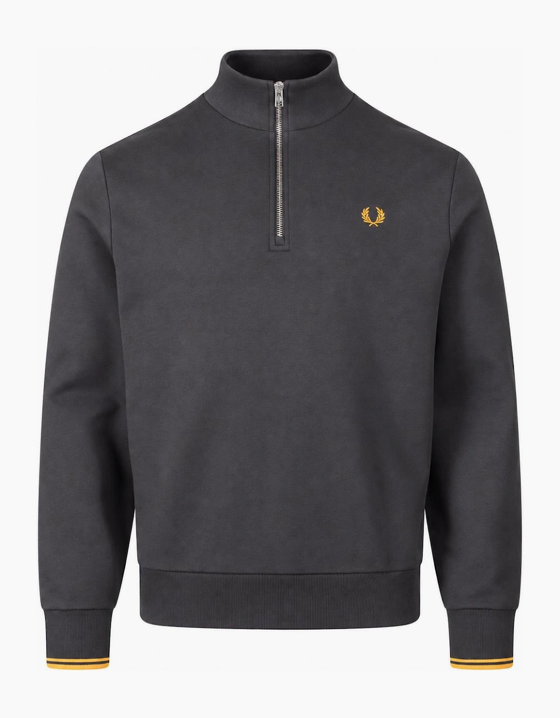 Fred Perry Half Zip Sweatshirt Anchor Grey/Golden