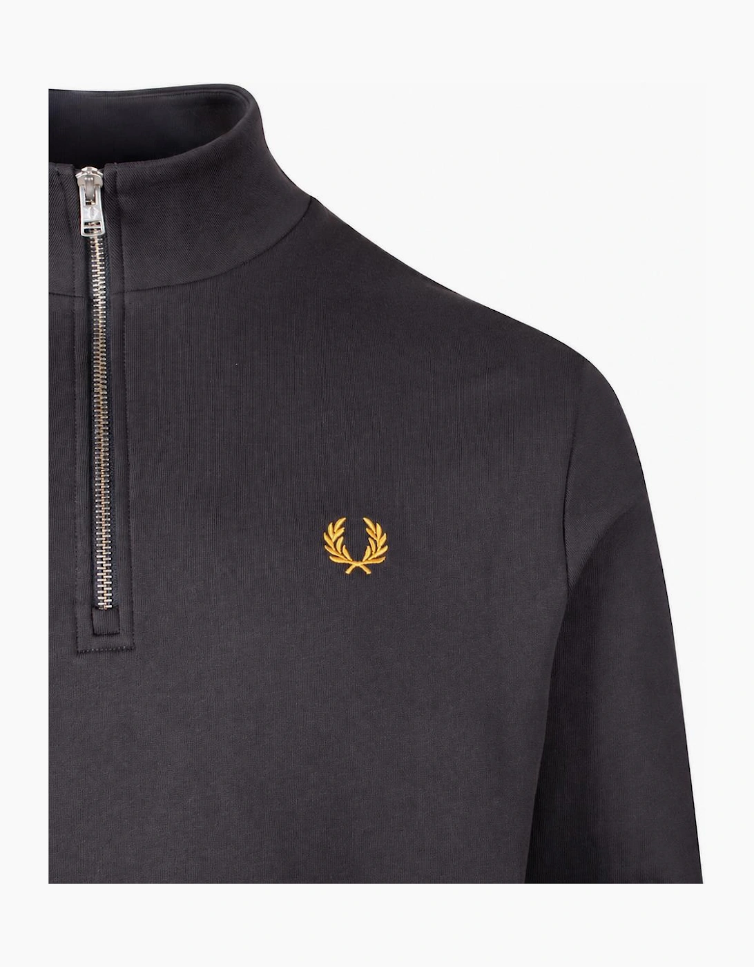Fred Perry Half Zip Sweatshirt Anchor Grey/Golden