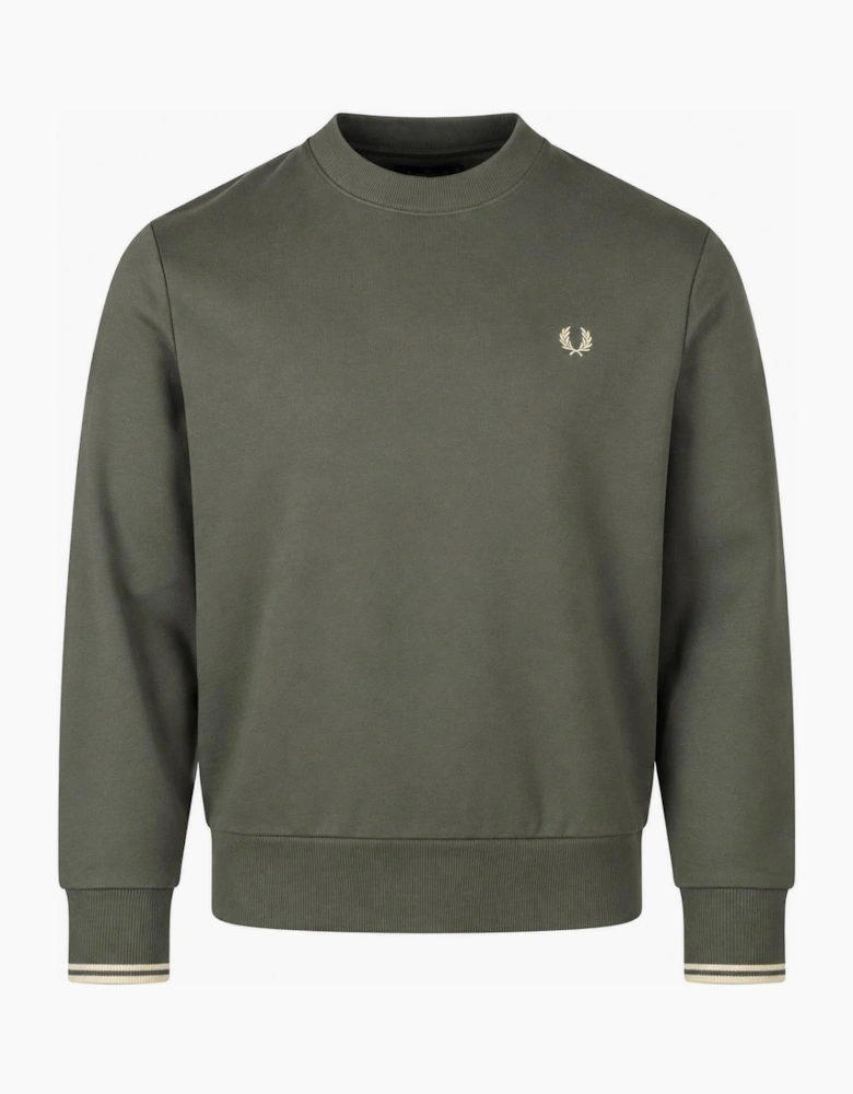 Fred Perry Crew Neck Sweatshirt Field Green/Oatmeal