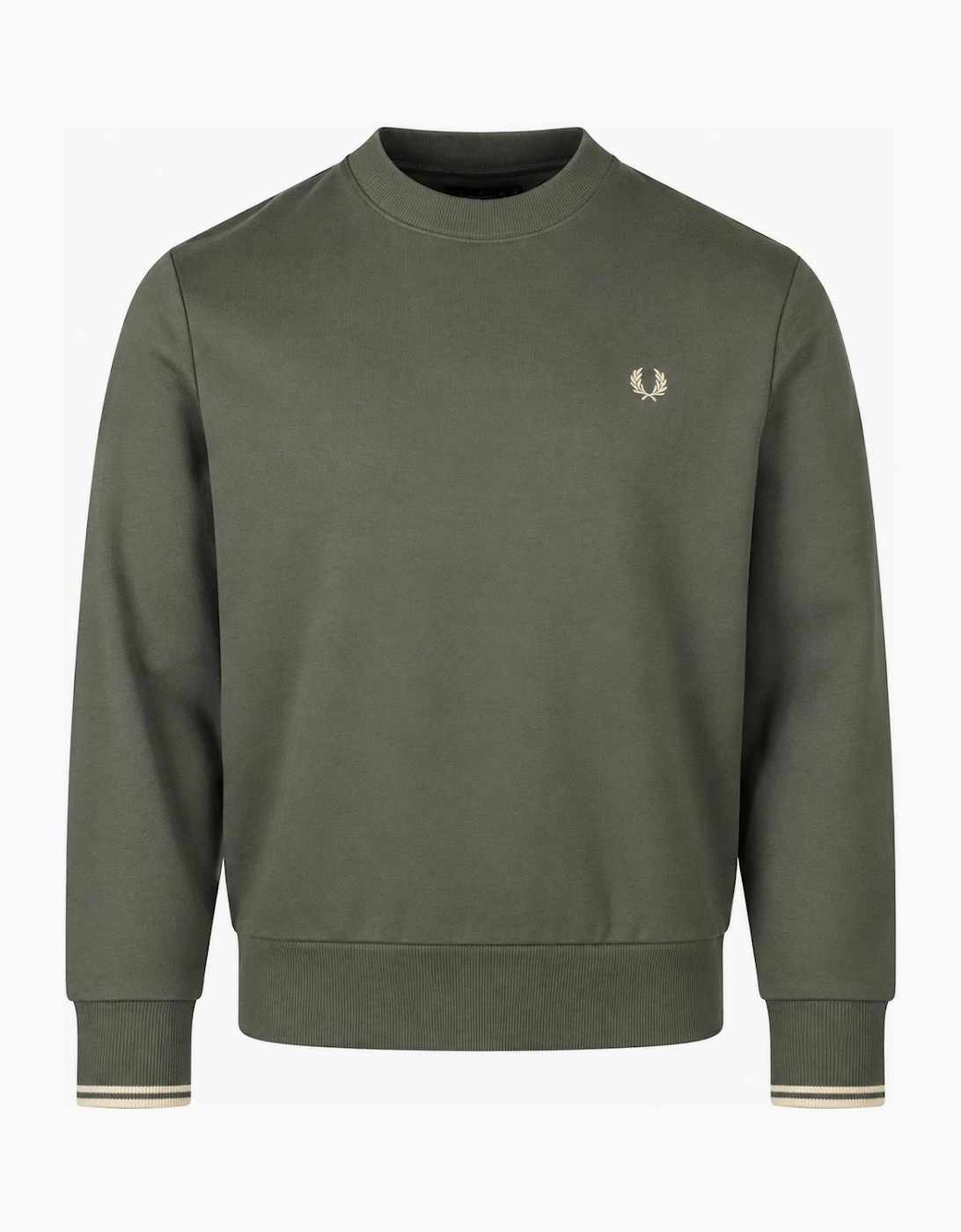 Fred Perry Crew Neck Sweatshirt Field Green/Oatmeal