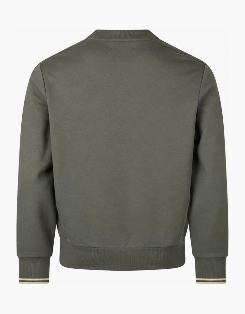 Fred Perry Crew Neck Sweatshirt Field Green/Oatmeal