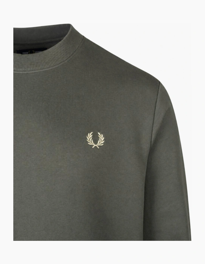 Fred Perry Crew Neck Sweatshirt Field Green/Oatmeal