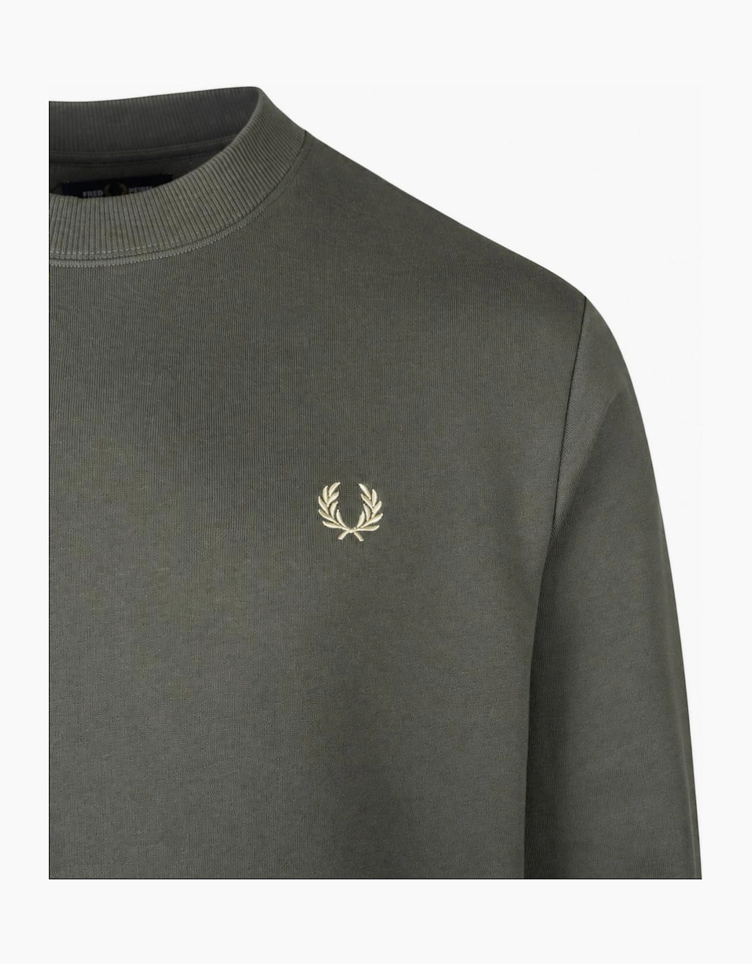 Fred Perry Crew Neck Sweatshirt Field Green/Oatmeal