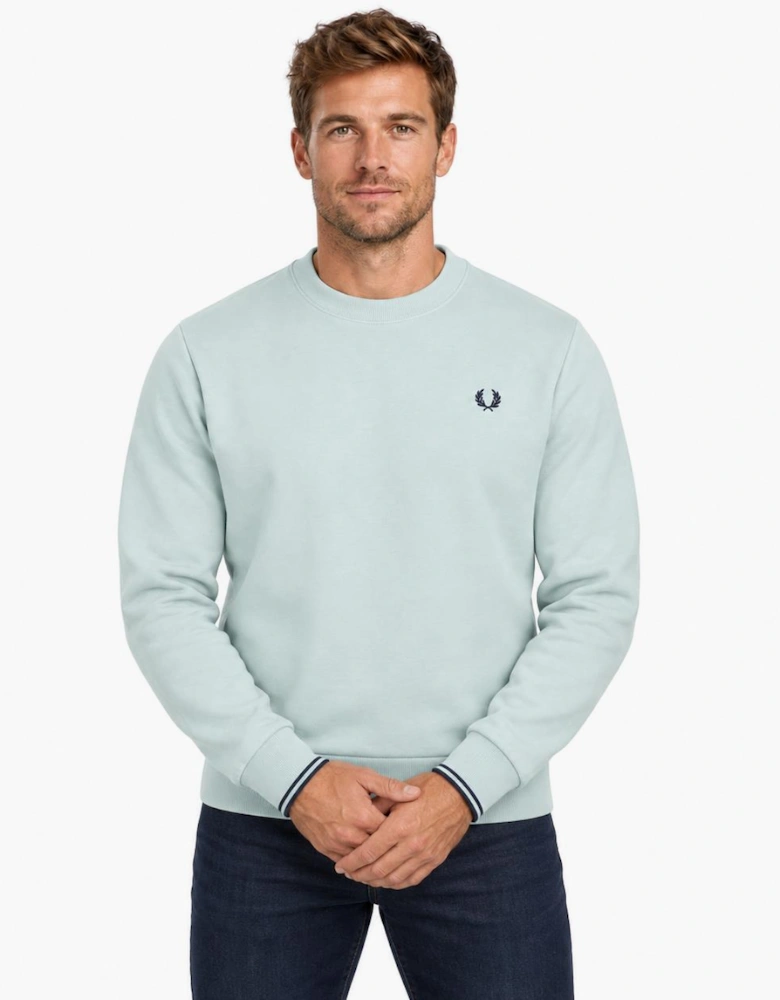 Fred Perry Crew Neck Sweatshirt Silver Blue/Dark Airforce