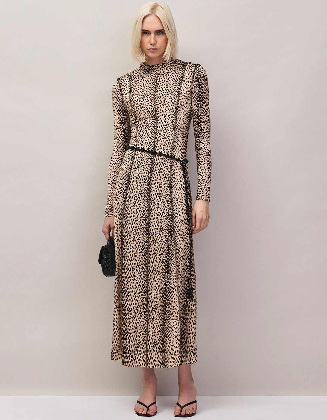 Petite Animal Print Seam Detail Dress