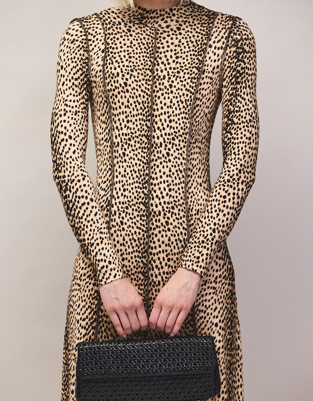 Petite Animal Print Seam Detail Dress
