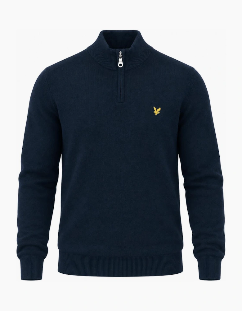 Lyle & Scott Cotton Merino Quarter Zip Jumper Dark Navy