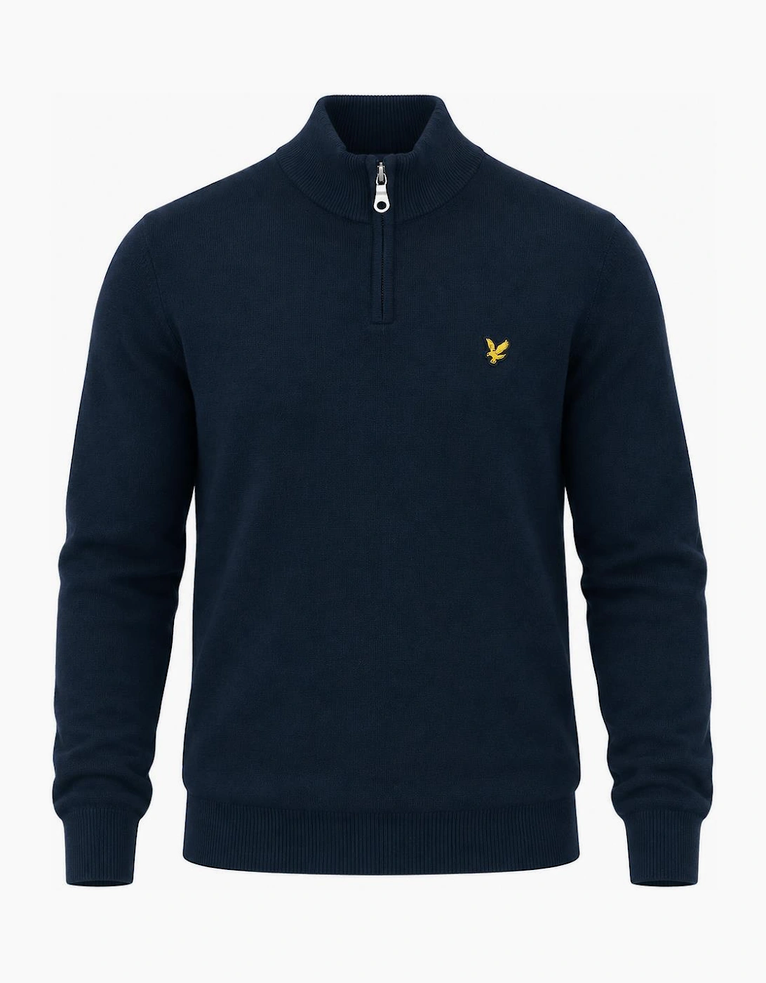 Lyle & Scott Cotton Merino Quarter Zip Jumper Dark Navy