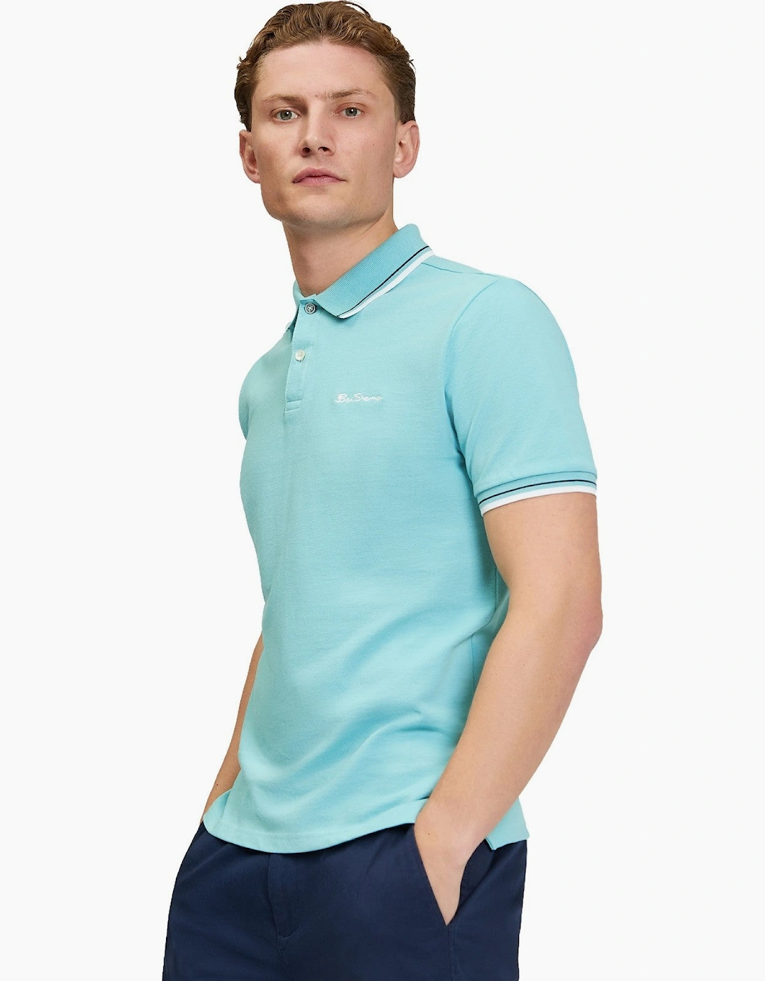 Ben Sherman Mens Signature Pique Short Sleeve Polo Shirt