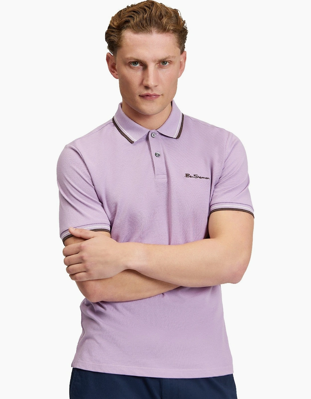 Ben Sherman Mens Signature Pique Short Sleeve Polo Shirt
