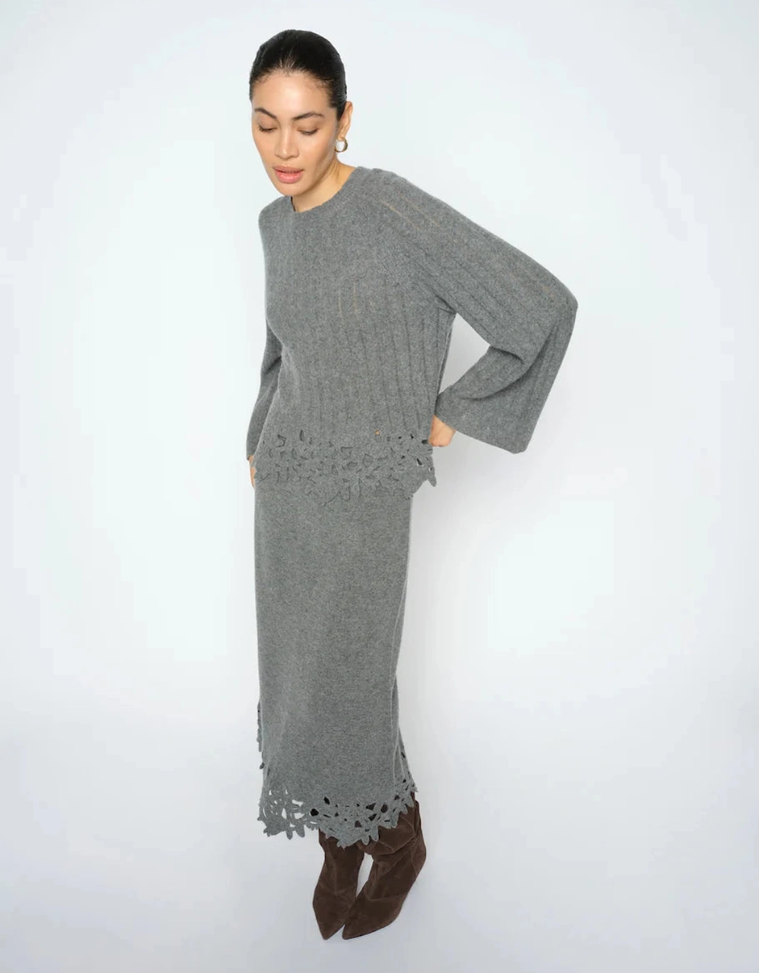 Liora lace knit skirt