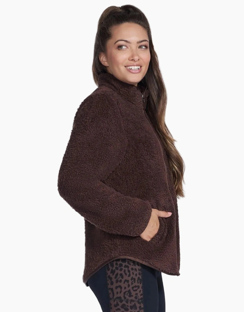 Skechers Skech-Sherpa Women's Brown Fleece Jacket