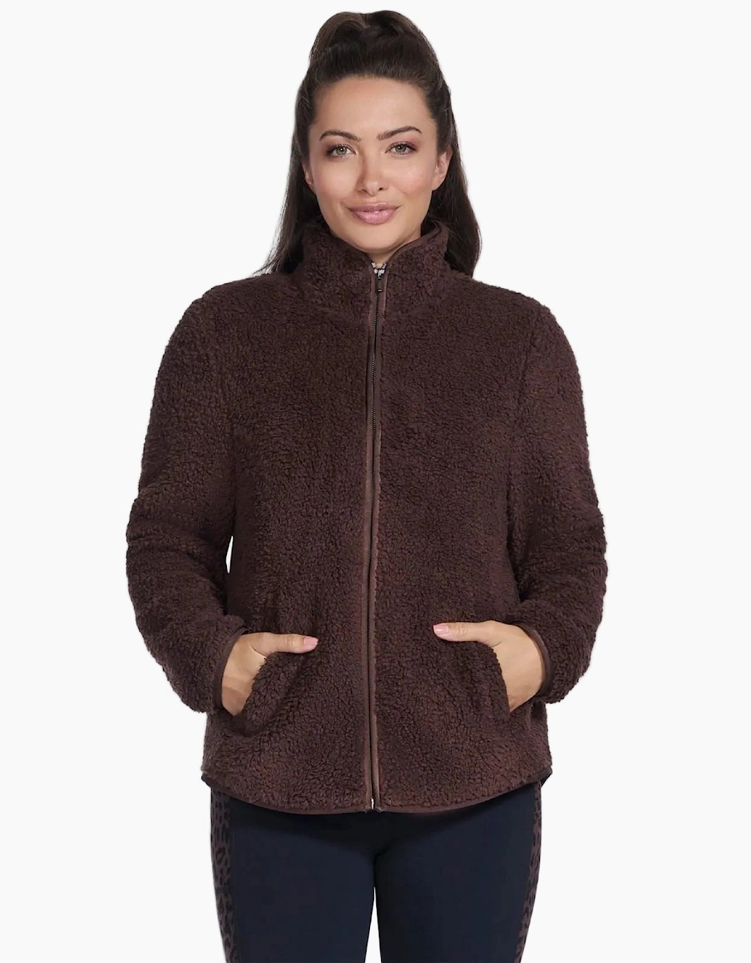 Skechers Skech-Sherpa Women's Brown Fleece Jacket
