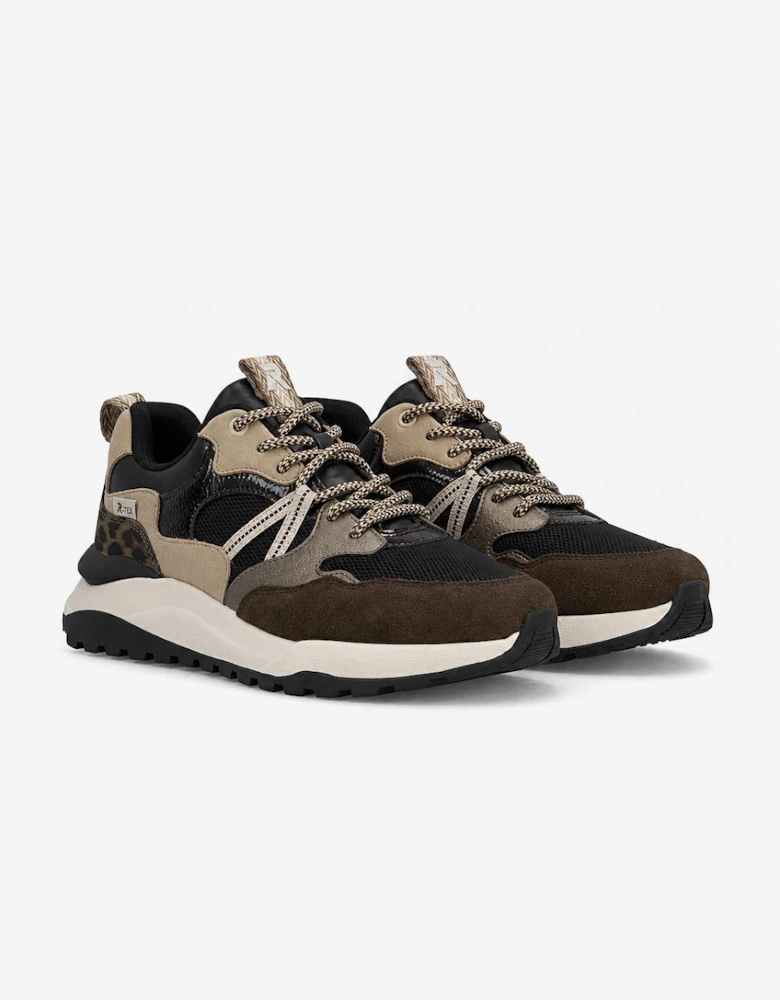 Rieker W2501 Womens Casual Trainers Black/Brown