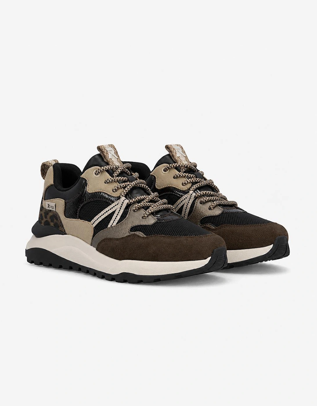 Rieker W2501 Womens Casual Trainers Black/Brown