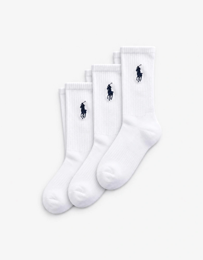 Polo Ralph Lauren EMBROIDBIGPP Mens Crew Socks White