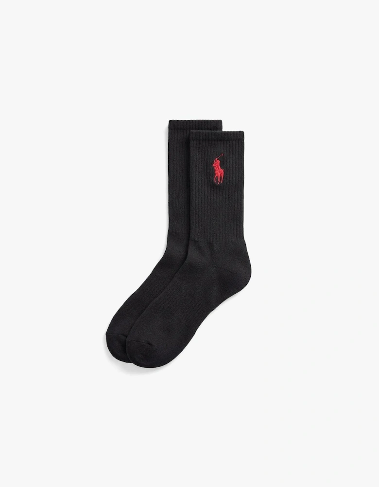 Polo Ralph Lauren EMBROIDBIGPP Mens Crew Socks Black