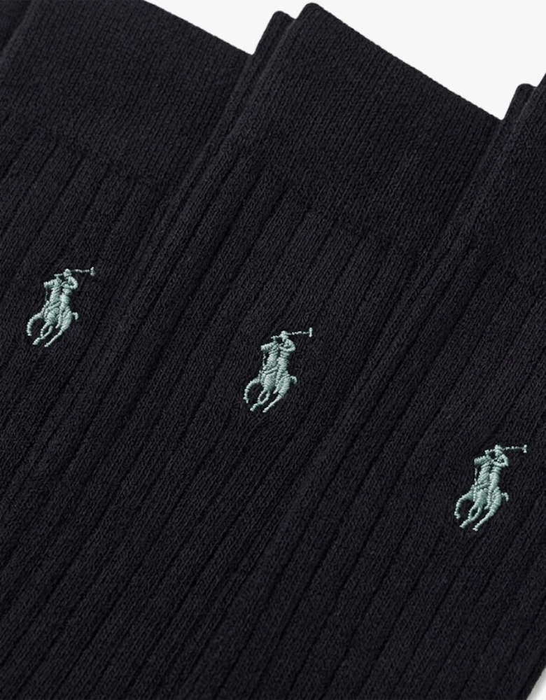 Polo Ralph Lauren EGYPT RIB Mens Crew Socks Black